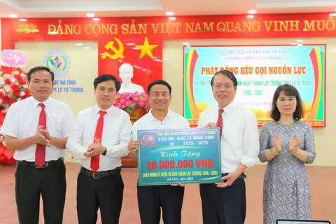 Thư cảm ơn Ông Lê Đình Sơn - Nguyên UVBCH TW Đảng, nguyên Bí thư Tỉnh uỷ, nguyên Chủ tịch HĐND tỉnh Hà Tĩnh, cựu học sinh niên khoá 1975 - 1978